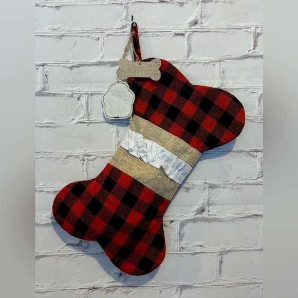 None Other - Extra Large Dog Stockings - Christmas Buffalo Plaid